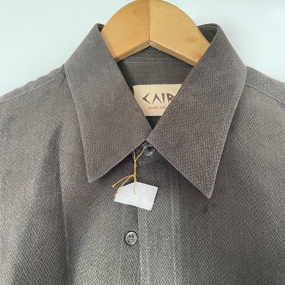 Mens textured brown shirt - Picture 7 of 12